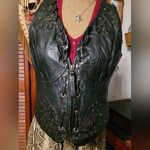 Beautiful Harley Davidson Lambskin Leather Vest!!! Size Small.